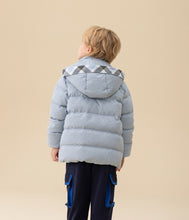 Load image into Gallery viewer, Bear-Appliquéd Quilted Cotton-Blend Shell Hooded Down Jacket
