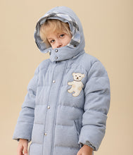 Load image into Gallery viewer, Bear-Appliquéd Quilted Cotton-Blend Shell Hooded Down Jacket
