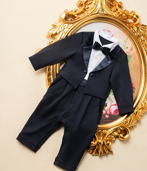 Layered-look Tuxedo Romper