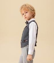 Load image into Gallery viewer, Contrast Check Trim Wool-Blend Waistcoat
